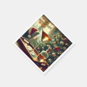 レトロ50sマンハッタンマルティニフォーサンタ スタンダードカクテルナプキン (角)