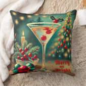 レトロ50s明るいメリークリスマスカクテルマルティーニ クッション (ブランケット)