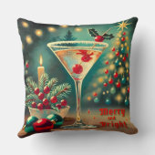 レトロ50s明るいメリークリスマスカクテルマルティーニ クッション (裏面)