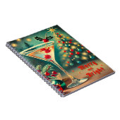 レトロ50s明るいメリークリスマスカクテルマルティーニ ノートブック (右側)