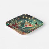 レトロ50s明るいメリークリスマスカクテルマルティーニ ペーパープレート (傾斜あり)