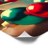 レトロ50s明るいメリークリスマスカクテルマルティーニ ポスター (コーナー)