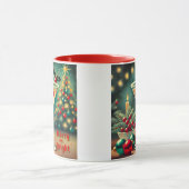 レトロ50s明るいメリークリスマスカクテルマルティーニ マグカップ (中央)