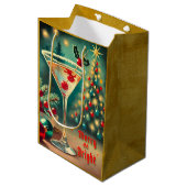 レトロ50s明るいメリークリスマスカクテルマルティーニ ミディアムペーパーバッグ (正面アングル)