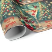 レトロ50s明るいメリークリスマスカクテルマルティーニ ラッピングペーパー (ロールコーナー)
