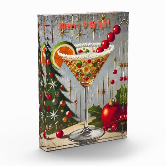 レトロ50s明るいメリークリスマスキャンディカクテル フォトブロック (左)