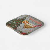 レトロ50s明るいメリークリスマスキャンディカクテル ペーパープレート (傾斜あり)