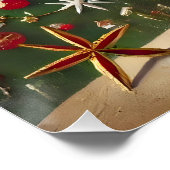 レトロ50s明るいメリークリスマスキャンディカクテル ポスター (コーナー)