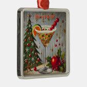 レトロ50s明るいメリークリスマスキャンディカクテル メタルオーナメント (右)