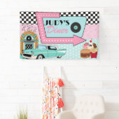 レトロ50s誕生日パーティバナー 横断幕 (インサイチュ)