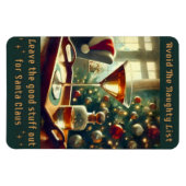 レトロ50s ナイティリストを避けろ クリスマスマティーニ マグネット (横)