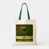 レトロ50's 4つ葉のクローバー アイリッシュ クリスマスマティーニ トートバッグ (裏面)