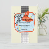 レトロ50's 60's ヴィンテージ ハウスウォーミング パーティー 招待状 (スタンド正面)