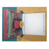 レトロ50s Typewriterメモ帳とカスタマイズ文字 ノートパッド (正面)