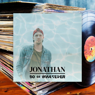 レトロ50th誕生日アルバムカバー90s音楽 招待状