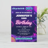 レトロ52回目の誕生日の招待状90年代に戻る 招待状 (スタンド正面)