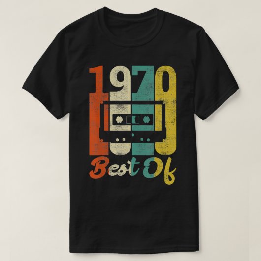レトロ52番目の誕生日カセット1970最高の/70 Tシャツ (デザイン正面)