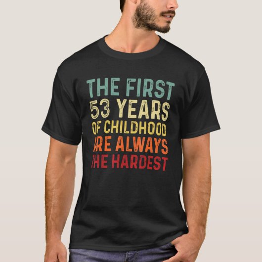 レトロ53歳メンズことわざ53位誕生日 Tシャツ (正面)