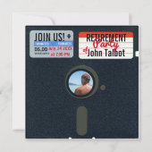 レトロ5.25フロッピーディスクリタイアメントパーティー招待状 招待状 (正面)