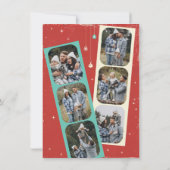 レトロ6写真メリークリスマスファミリーカード 招待状 (裏面)