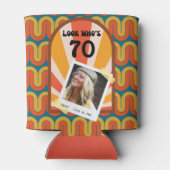 レトロ60のウェーブフォトパーソナライズされたー 缶クーラー (裏面)