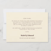 レトロ60のヴィンテージカラー結婚のサンキューカード 案内状 (裏面)