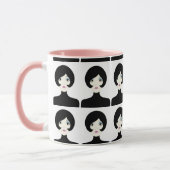 レトロ60のヴィンテージ女性：懐かしい マグカップ (左)