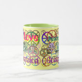 レトロ60の平和のサインGalore平和の愛の慈悲 マグカップ (中央)