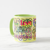 レトロ60の平和のサインGalore平和の愛の慈悲 マグカップ (正面左)