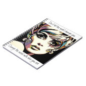 レトロ60の顔と引用文 ノートブック (左側)