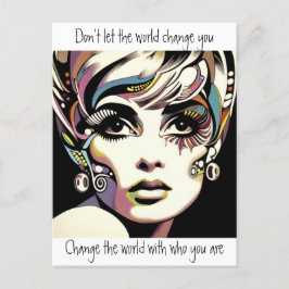 レトロ60の顔と引用文 ポストカード