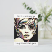 レトロ60の顔と引用文 ポストカード (スタンド正面)