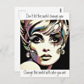 レトロ60の顔と引用文 ポストカード (正面/裏面)