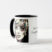 レトロ60の顔と引用文 マグカップ (正面左)