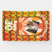 レトロ60サイケデリックのカスタム写真第70誕生日 横断幕 (横)