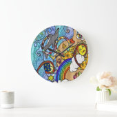 レトロ60サイケデリック秒ビーチ時計 ラージ壁時計 (ホーム)