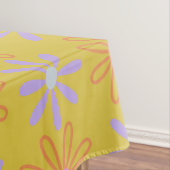 レトロ60モダンsポップ・アートの花模様（黄） テーブルクロス (インサイチュ)