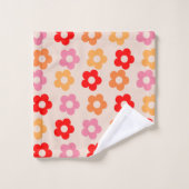 レトロ60代70代の花ヒッピー バスタオルセット (ウォッシュタオル)