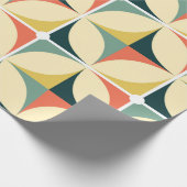 レトロ60年代と70年代のレトロな継ぎ目のない模様、ビンタグ ラッピングペーパー (角)