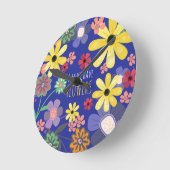 レトロ60年代には花が咲かなければならない ラウンド壁時計 (傾斜)