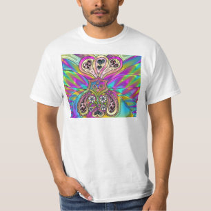 レトロ60年代のサイケデリックハート花ギフトアパレル Tシャツ