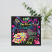 レトロ60年代の平和と愛の卒業党 招待状 (スタンド正面)