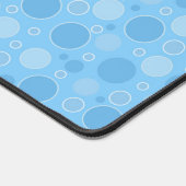 レトロ60年代の明るい青い水玉模様 デスクマット (コーナー)
