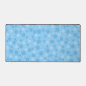レトロ60年代の明るい青い水玉模様 デスクマット (正面)