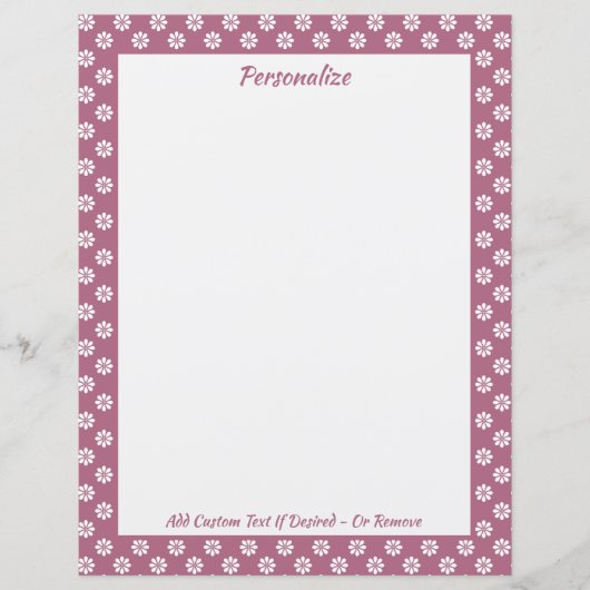 レトロ60年代の花紫色の花柄をパーソナライズ (正面)