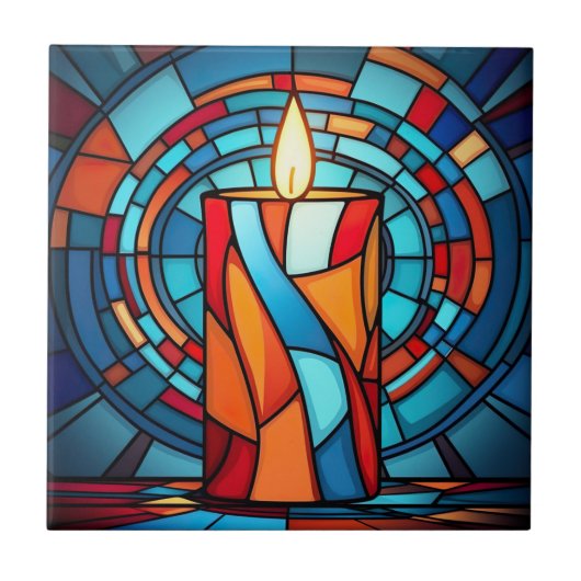 レトロ60年代クリスマスキャンドル タイル (正面)