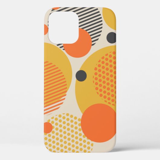 レトロ60年代スティーの幾何学的な円の継ぎ目のないパターン Case-Mate iPhoneケース (裏面)
