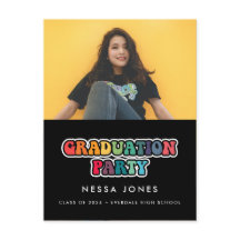 レトロ60年代ヒッピーおもしろい卒業パーティー写真