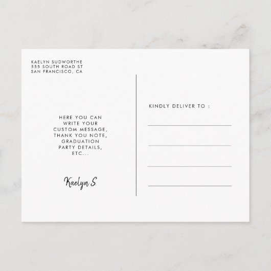 レトロ60年代ヒッピーおもしろい卒業写真の発表 ポストカード (裏面)