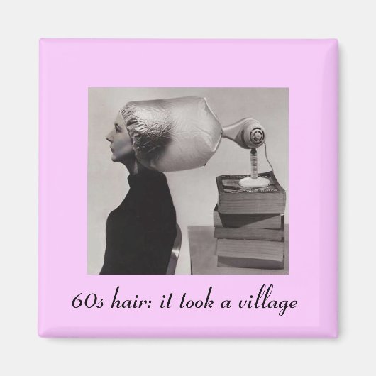 レトロ60年代ヘア冷蔵庫用マグネット マグネット (正面)